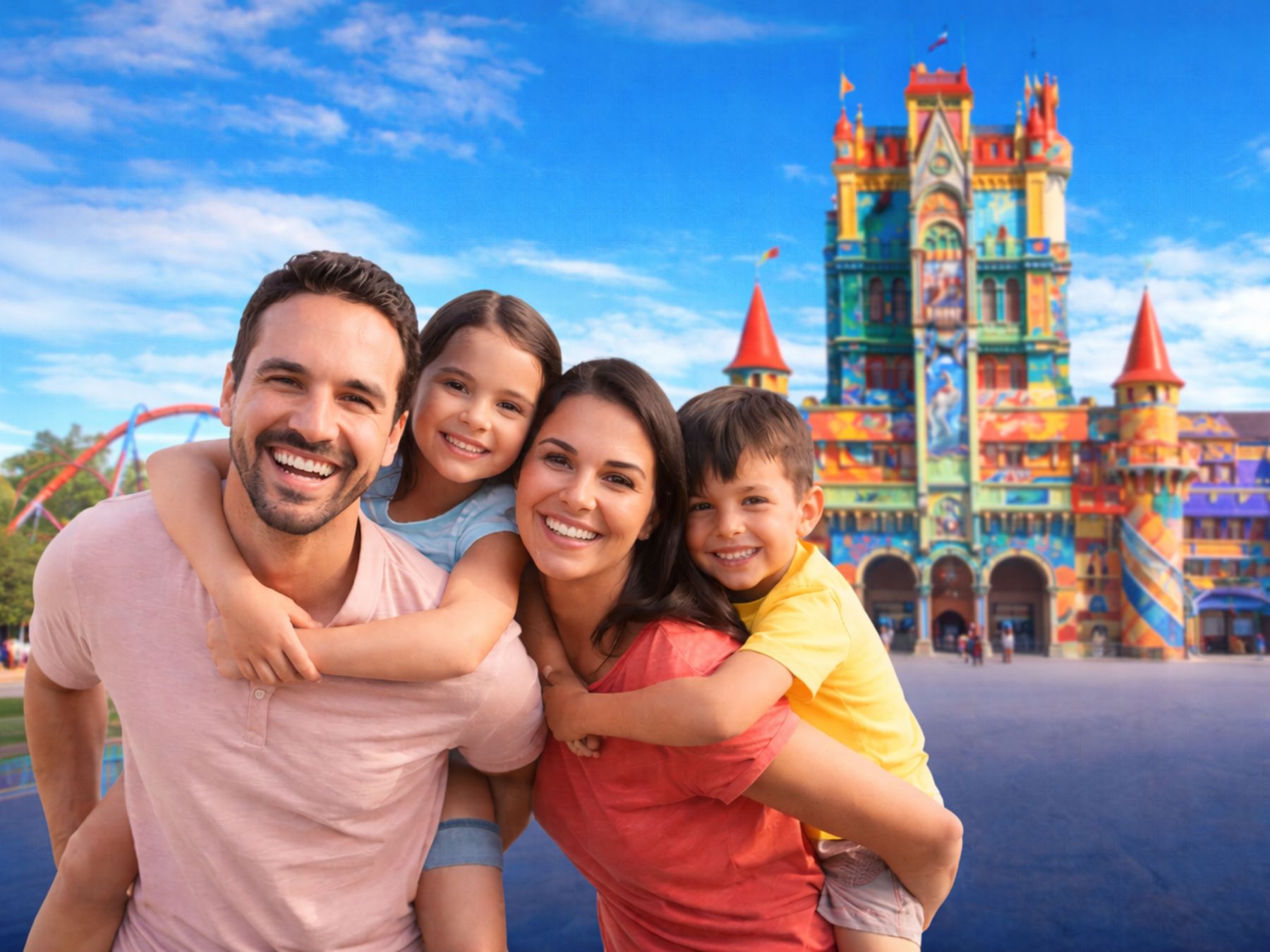 Família em frente ao Beto Carrero World